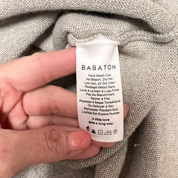 Babaton Aritzia Jacobs Lightweight Wool Sweater Oatmeal Sz S - Picture 6 of 11